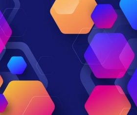 Hexagon colorful background vector