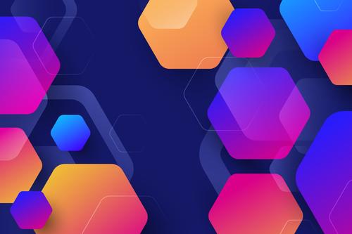 Hexagon colorful background vector