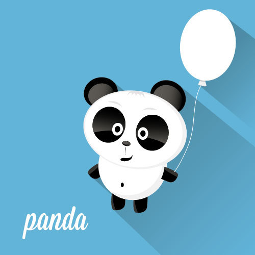 Holding balloon panda icon vector