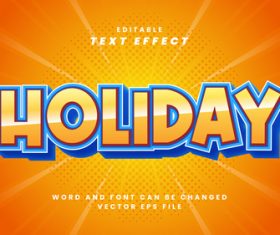 Holiday vector editable text effect