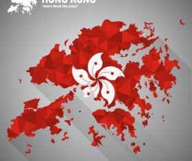 Hong Kong map flag vector