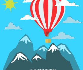 Hot air balloon travel concept vector