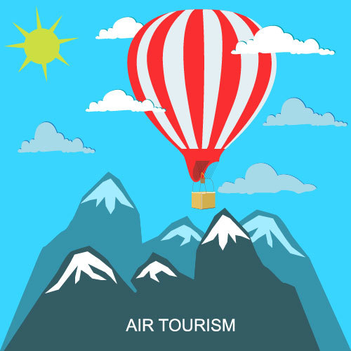 Hot air balloon travel concept vector