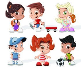 Kids cartoon illustration vector