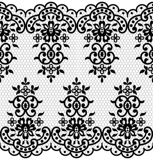 Knitted lace flower decoration pattern vector