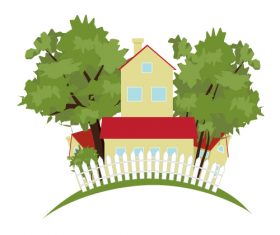Landscape beautiful country house vector