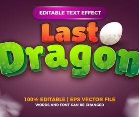 Last Dragon text effect vector