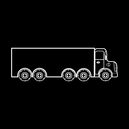 Lengthened truck black and white silhouette vector