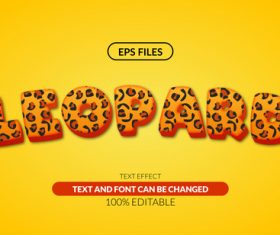 Leopard 3d editable text style vector