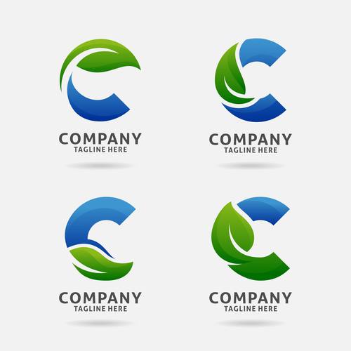 Letter c leaf logo vector