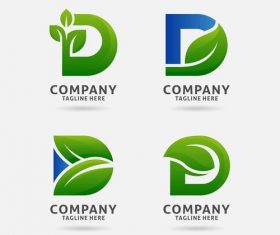 Letter d leaf logo vector