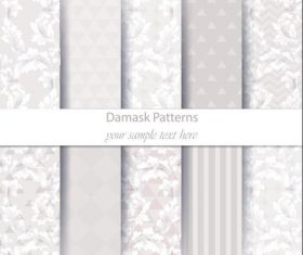 Light gray damask patterns vector