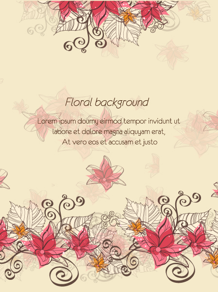 Line floral background vector