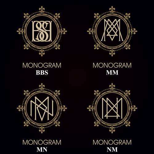 MM monograms in vector