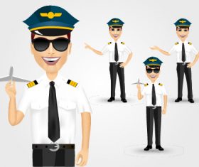 Male pilot vector