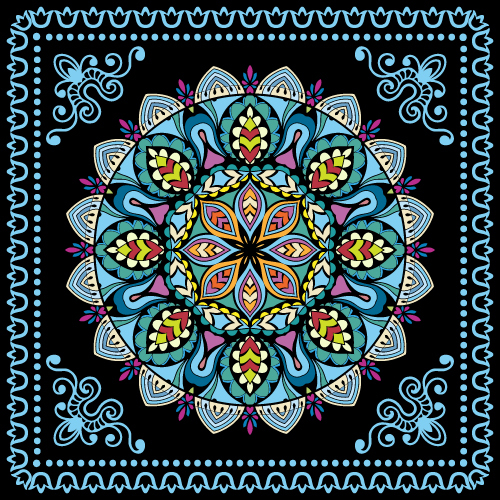 Mandala print design style vector