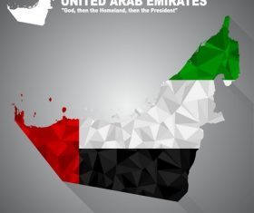 Map flag United arab emirates vector