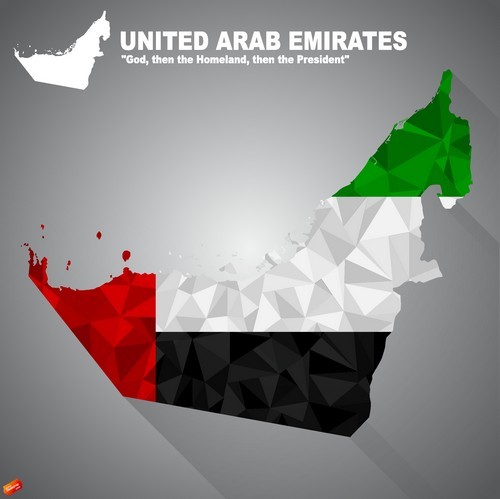 Map flag United arab emirates vector