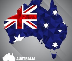 Map of flag Australia vector
