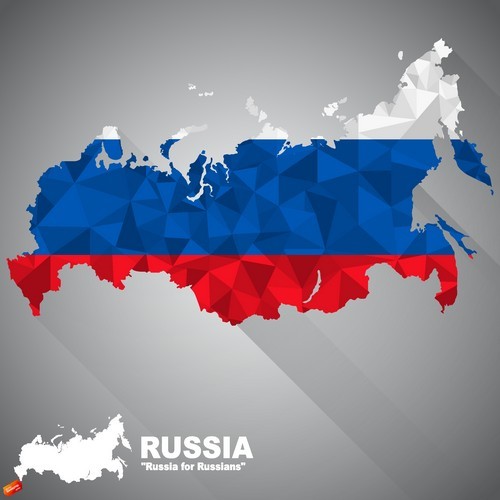 Map of the flag Russia vector