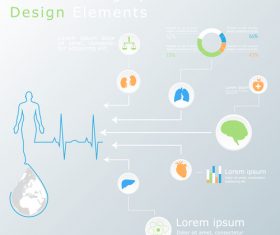 Medical infographic design elements vector