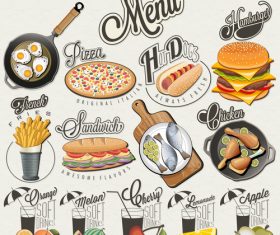 Menu food in vector