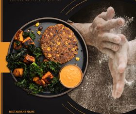 Menu food two sided menu list template vector