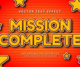 Mission complete vector text effect