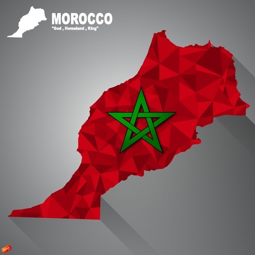 Morocco map flag vector