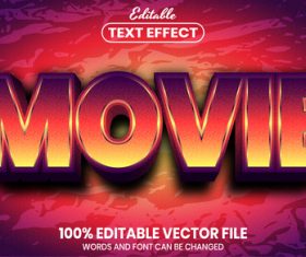 Movie font style editable text effect vector