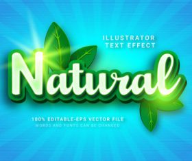 Nature illustrator text effect vector