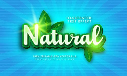 Nature illustrator text effect vector