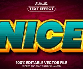Nice font style editable text effect vector