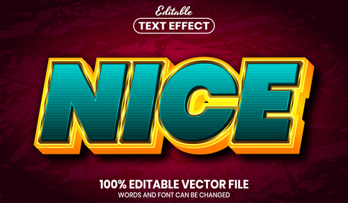 Nice font style editable text effect vector