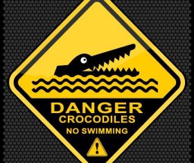 No swimming warning sign vector