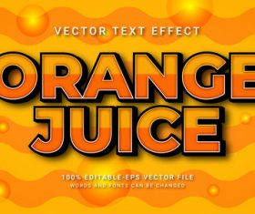 Orange juice vector text effect