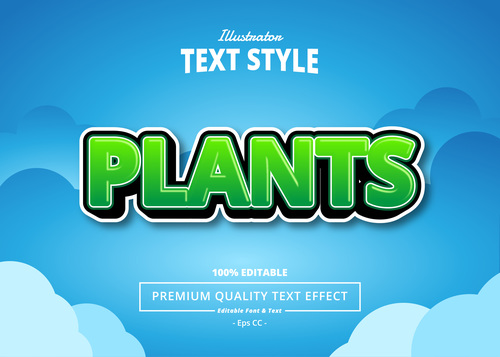 PLANTS text effect vector