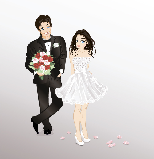 Perfect groom and bride vector