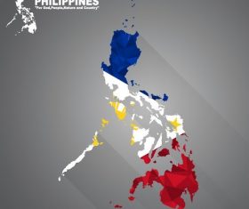 Philippines map flag vector