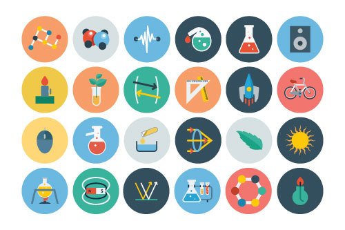 Physical science icons vector