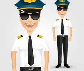 Pilot with sunglasses vector