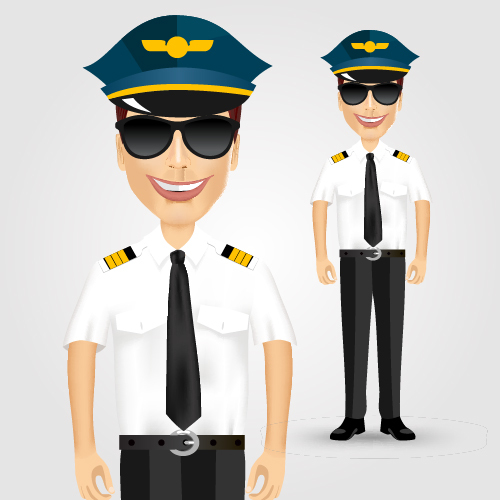 Pilot with sunglasses vector
