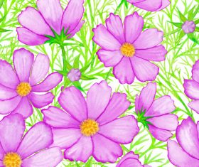 Pink flower seamless background vector