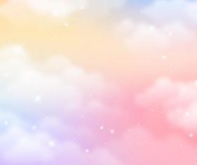 Pink white sky watercolor painting vector