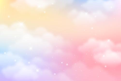 Pink white sky watercolor painting vector