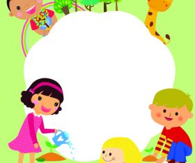 Planting cartoon illustration vector