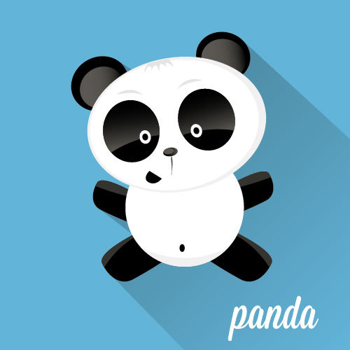 Playful panda icon vector