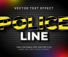 Police line vector text effect