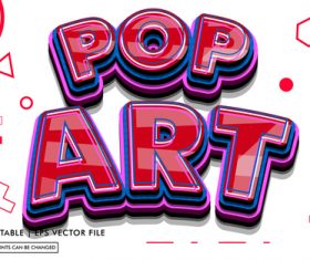 Pop art editable text style effect vector