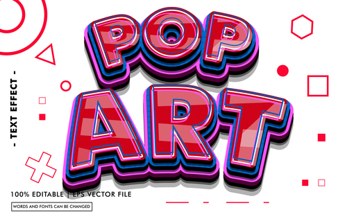 Pop art editable text style effect vector